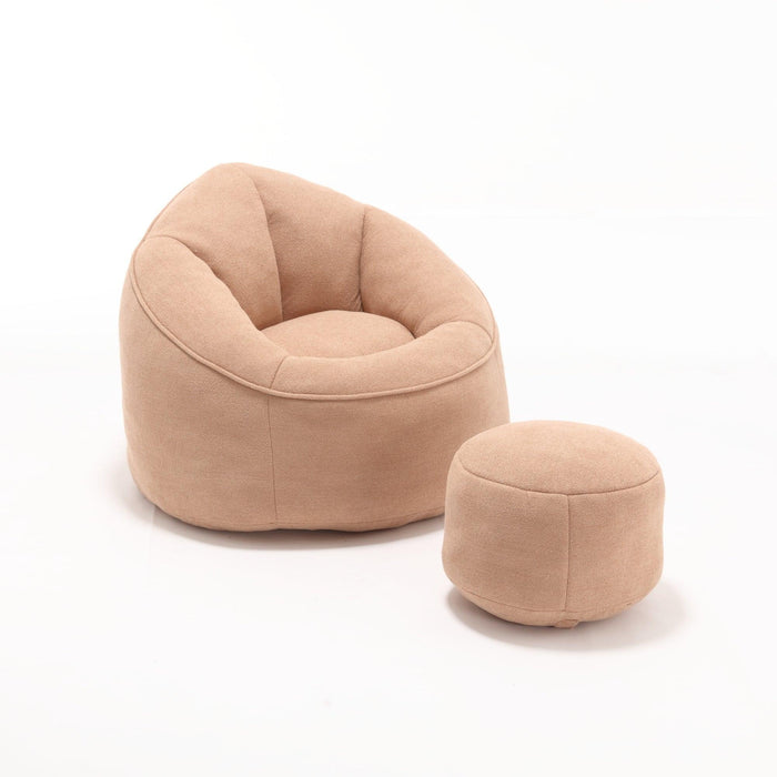 Bedding Bean Bag Sofa Chair High Pressure Foam Bean Bag Chair Adult Material with Padded Foam Padding Compressed Bean Bag With Footrest - DTYStore