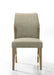 Eden Set of 2 Beige Linen Dining Chair with Rustic Oak Finish Legs - DTYStore