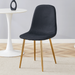 Luxury Simple Chair - Set of 4 BLACK Linen-Cotton Material High Resilience Dining Chair with Metal Golden Leg.Integral metal leg architecture,Suitable for various interior decoration styles. - DTYStore