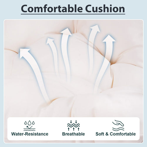 Outdoor Egg Hanging Chair with Stand, Patio Wicker Swing Egg Chair Indoor Swinging Chair Outdoor Hammock Egg Chair Off-white - Image 7