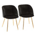 Fran Contemporary Chair in Gold Metal and Black Velvet by LumiSource - Set of 2 - DTYStore