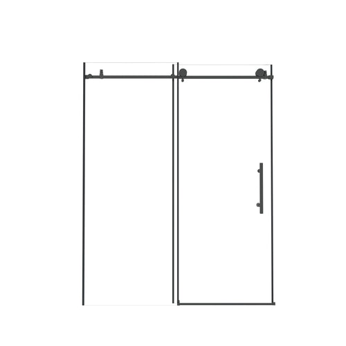 Frameless shower door 56-60 'W x 76' H, 1/4 '(6 mm) Clear Tempered Glass, Explosion Proof Film, Stainless Steel Handle, Matte Black - Image 17