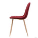 Mid-Century Dining Chair Fabric Upholstered Chair with Light Walnut Finished Metal Legs (Set of 2), Red - DTYStore