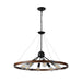 8-Light Retro Farmhouse Chandelier For Kitchen, Living room, Dining room Red and Walnut(No Bulbs)
