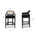 Americana Mid-Century Modern 26' Cane Back Counter Stool, Jet Black Woven - DTYStore