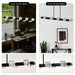 Rectangle Chandelier for Dining Room, 8-Light Black Farmhouse Linear Pendant Light Fixture, Modern Crystal Hanging Lighting Chandelier for Lobby, Kitchen, Bedroom, Living Room, Conference Room, Home