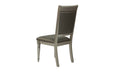 Luxury Silver Accent Tufted Upholstered Chairs Set of 2 Dining Side Chairs - DTYStore
