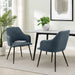 Contemporary Upholstered Woven Fabric Dining Chairs – Indigo Blue - DTYStore