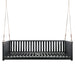 Patio Minimalist Twin Size Garden Swing Bed Wood Porch Swing with Ropes for Backyard, Safe Sloped Design, Black - DTYStore
