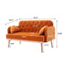 Modern Velvet Loveseat Sofa , Comfy Upholstered 2-Seater Sofa with Gold Metal Legs, Small Loveseat Accent Couch for Living Bedroom Leisure Areas (Orange Velvet) - DTYStore