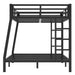 Metal Full XL over Queen Bunk Bed for Teens and Adults,Space-Saving/Noise Reduced/No Box Spring Needed,Black - DTYStore