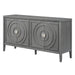 Retro Sideboard Door with Circular Groove Design and Round Metal Door Handle for Entrance, Dining Room, Living Room