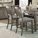Antique Gray Finish Counter Height Chairs 2pc Set Dining Room Furniture Upholstered Seat Wooden Chairs Classic Style - DTYStore