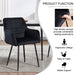 Dining Chairs Set of 1, Upholstered Kitchen Chairs with Comfortable Seat, velvet Dining Chairs with Armrests, Easy to Assemble and Clean, for Dining Room, Kitchen, Living Room, Black - DTYStore