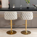 Furniture,Swivel Barstools Adjusatble Seat Height, Modern PU Upholstered Bar Stools with the whole Back Tufted, for Home Pub and Kitchen Island（Beige, Set of 2） - DTYStore