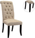 Dining Room Furniture Contemporary Rustic Style Beige Fabric Upholstered Tufted Set of 2 Chairs Kitchen Breakfast - DTYStore