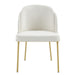 set of 2 dinning chair white seat brown leg - DTYStore