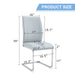 Luxury Simple Arch Chair - Set of 8 Light Gray PU Material High Resilience Dining Chair with Arched Metal Silver Leg.Packed In Two Boxes. - DTYStore