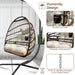 Swing Egg Chair with Stand Indoor Outdoor Wicker Rattan Patio Basket Hanging Chair with C Type bracket , with cushion and pillow,Patio Wicker folding Hanging Chair( Special construction cup holder - DTYStore