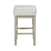 Transitional White Faux Leather Seat 24-inch Counter Height Stools Set of 2, White Finish Solid Wood Frame - DTYStore