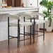 Modern Upholstered Bar Stools Set of 2, Boucle Fabric Counter Height Chairs with Metal Frame & Armrests, Kitchen Island Bar Chairs for Home, Dining Room, Cafe,White - DTYStore