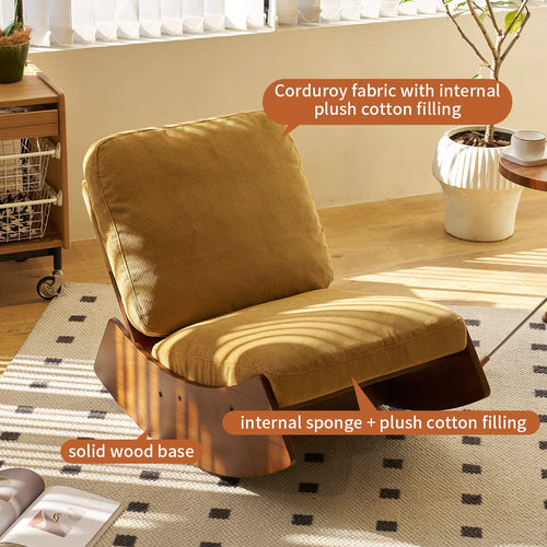 Comfortable Glider Rocking Chair, High-Quality Upholstery Glider Chair, Solid Wood Frame, Perfect for Multiple Settings Accent Reading Chair for Bedroom,Living Room,Nursery - Image 4