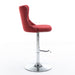 Swivel Velvet Barstools Adjusatble Seat Height from 25-33 Inch, Chrome base Bar Stools with Backs Comfortable Tufted for Home Pub and Kitchen Island, Wine Red,Burgundy,Set of 2,1712WR - DTYStore