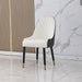 PU-Leather Chairs with Metal Legs & Backrest, Modern Desk Chair for Living Room, Dining Room, Black with 2 pieces - DTYStore