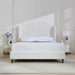 Hannah Upholstered Wingback Bed Size King / Tall 54" Headboard Upholstered King Bed / Premium Cream White Chenille / Minimalist Designs / No Box Spring Needed / Easy Assembly / King - DTYStore