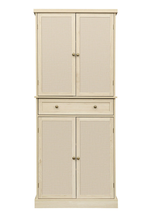 4 Door Cabinet with 1 Drawer, with 4 Adjustable Inner Shelves, Storage Cabinet - DTYStore