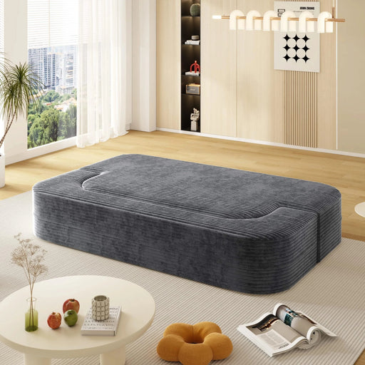 78.7 ' W 2-in-1 Foldable Sofa, Plush Corduroy Sofa, Convertible Floor Sofa Bed, Deep Seating, with Multi Functional Blanket,Suitable for Living Rooms, Offices, and Study Rooms Default -DTYStore