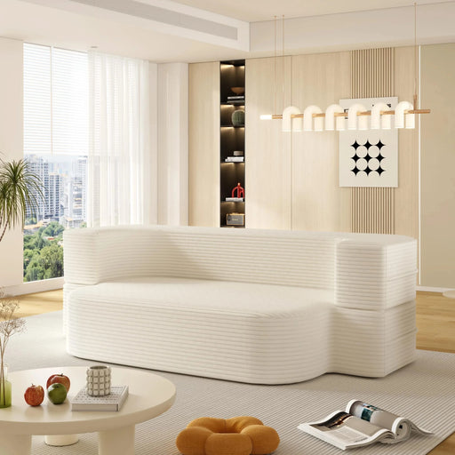 78.7 ' W 2-in-1 Foldable Sofa, Plush Corduroy Sofa, Convertible Floor Sofa Bed, Deep Seating, with Multi Functional Blanket,Suitable for Living Rooms, Offices, and Study Rooms Default -DTYStore