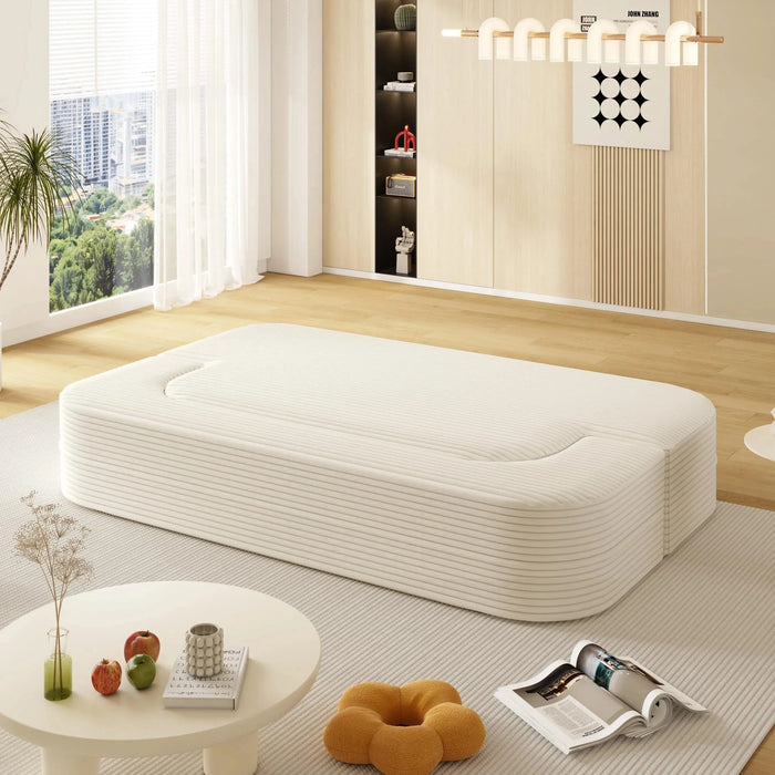 78.7 ' W 2-in-1 Foldable Sofa, Plush Corduroy Sofa, Convertible Floor Sofa Bed, Deep Seating, with Multi Functional Blanket,Suitable for Living Rooms, Offices, and Study Rooms Default -DTYStore