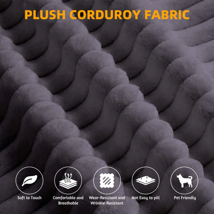 78.7 ' W 2-in-1 Foldable Sofa, Plush Corduroy Sofa, Convertible Floor Sofa Bed, Deep Seating, with Multi Functional Blanket,Suitable for Living Rooms, Offices, and Study Rooms Default -DTYStore