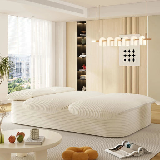 78.7 ' W 2-in-1 Foldable Sofa, Plush Corduroy Sofa, Convertible Floor Sofa Bed, Deep Seating, with Multi Functional Blanket,Suitable for Living Rooms, Offices, and Study Rooms Default -DTYStore