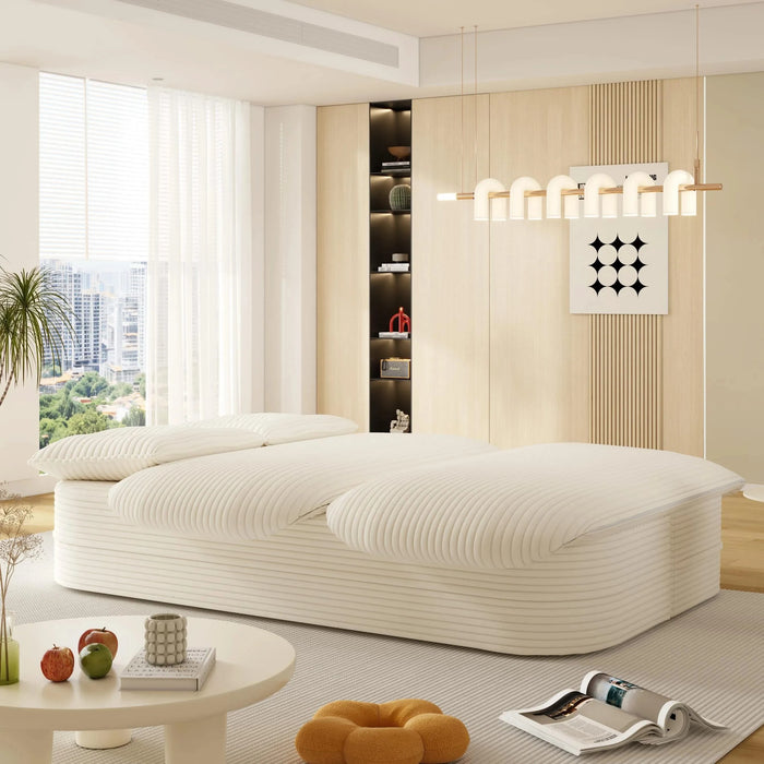 78.7 ' W 2-in-1 Foldable Sofa, Plush Corduroy Sofa, Convertible Floor Sofa Bed, Deep Seating, with Multi Functional Blanket,Suitable for Living Rooms, Offices, and Study Rooms Default -DTYStore