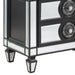 Varian II Mirrored, Black & Sliver Finish Nightstand - DTYStore