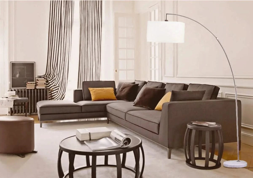 78' SILVER ARCH FLOOR LAMP WITH KD SHADE W/ DOUBLE BOX (1PC/CTN) (2.15/26.84) Default -DTYStore