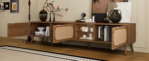 78' TV Stand for 75/80/85 inch TV, Console with Ample Storage for Living Room, Bedroom, Entertainment Center with Open Shelf Default -DTYStore