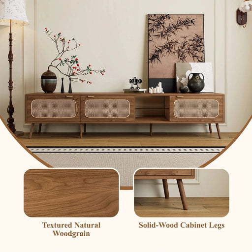 78' TV Stand for 75/80/85 inch TV, Console with Ample Storage for Living Room, Bedroom, Entertainment Center with Open Shelf Default -DTYStore