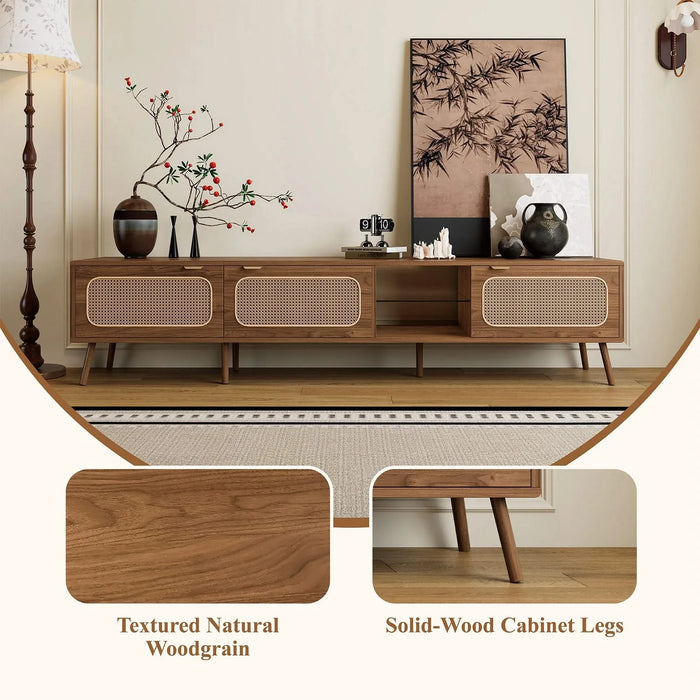 78' TV Stand for 75/80/85 inch TV, Console with Ample Storage for Living Room, Bedroom, Entertainment Center with Open Shelf Default -DTYStore