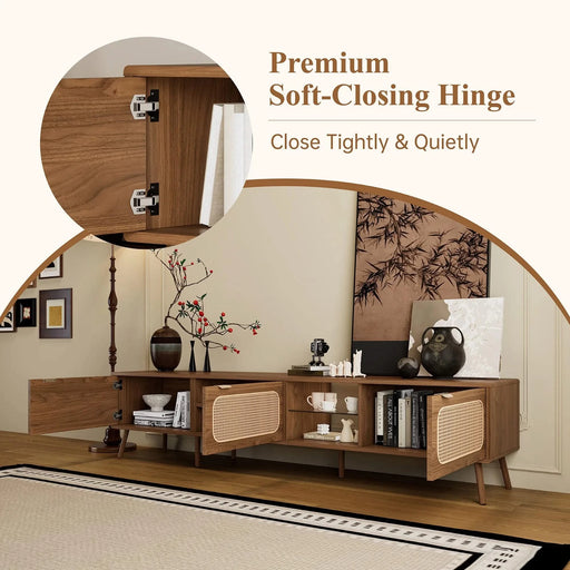 78' TV Stand for 75/80/85 inch TV, Console with Ample Storage for Living Room, Bedroom, Entertainment Center with Open Shelf Default -DTYStore