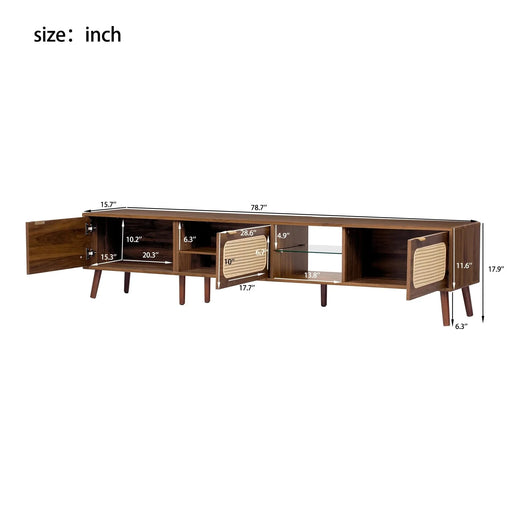 78' TV Stand for 75/80/85 inch TV, Console with Ample Storage for Living Room, Bedroom, Entertainment Center with Open Shelf Default -DTYStore