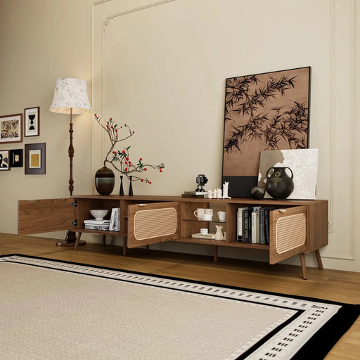 78' TV Stand for 75/80/85 inch TV, Console with Ample Storage for Living Room, Bedroom, Entertainment Center with Open Shelf Default -DTYStore