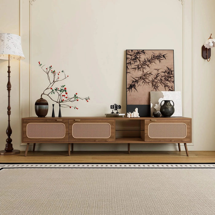 78' TV Stand for 75/80/85 inch TV, Console with Ample Storage for Living Room, Bedroom, Entertainment Center with Open Shelf Default -DTYStore