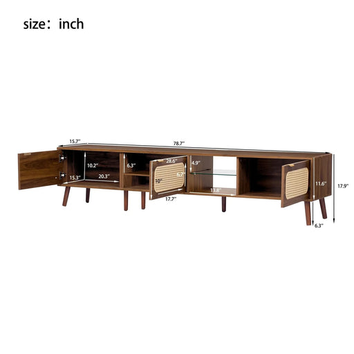 78' TV Stand for 75/80/85 inch TV, Console with Ample Storage for Living Room, Bedroom, Entertainment Center with Open Shelf - DTY Store