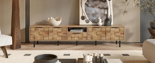 78' TV Stand for 85 75 65 Inch TV, TV Consoles for Living Room, Entertainment Center Wood TV Media with Storage - DTY Store