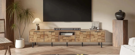 78' TV Stand for 85 75 65 Inch TV, TV Consoles for Living Room, Entertainment Center Wood TV Media with Storage - DTY Store