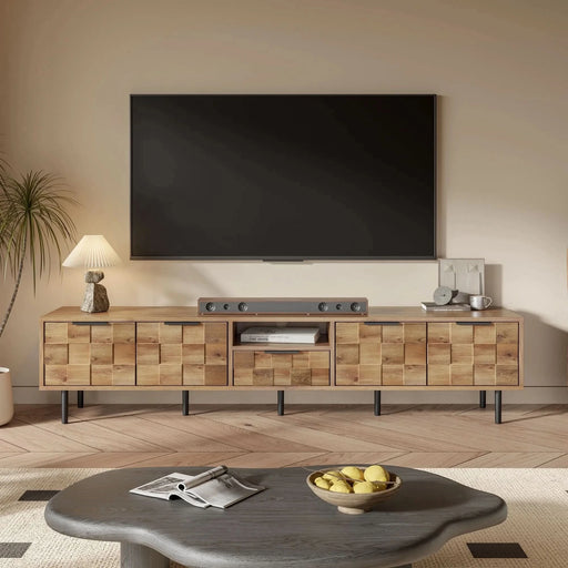 78' TV Stand for 85 75 65 Inch TV, TV Consoles for Living Room, Entertainment Center Wood TV Media with Storage - DTY Store