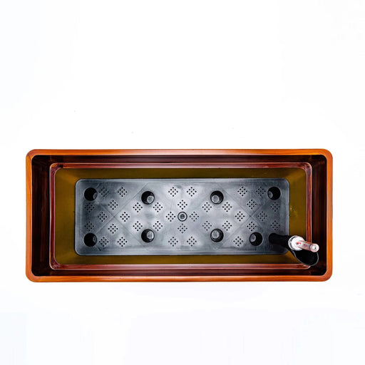 7.8 in. Dark Wood Plastic Rectangle Self-watering Planter Pot Default -DTYStore